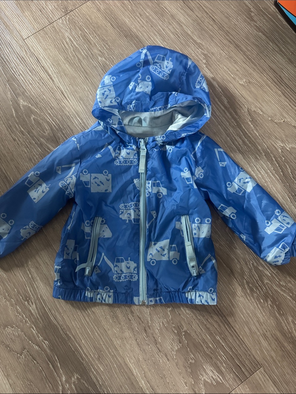 Cat & Jack Blue Construction Print Raincoat